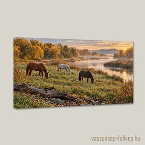 Pirkadat a folyónál falikép – kézzel készült 40x23 cm