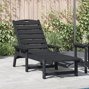 Fekete Napozóágy 53x162x98.5 cm HDPE
