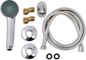 EuroStandard ECOLINE kádtöltő csaptelep - zuhanyszettel - fix falitartóval - KRÓM