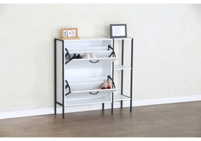 SOVIO cipőtartó, 2 polcos, fehér