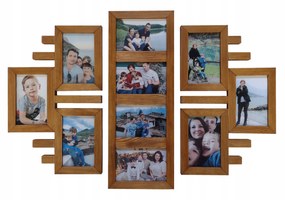 Fa Multirama képkeret 10 képhez 10x15cm Galéria fali képkeret Gesztenye