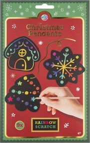 Karácsony Rainbow scratch képkarcoló díszek 9 db-os