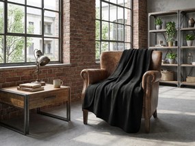Fleece pléd FLEORA, fekete Méret: 150 x 200 cm