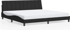 vidaXL fekete bársony ágykeret matrac nélkül Hanko 200 x 200 cm