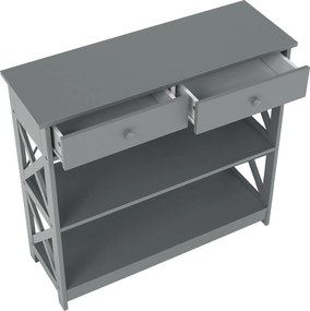 Konzolasztal, szürke, LOMIR