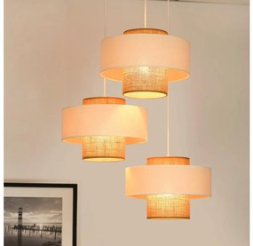 Brilagi - Dallas 3xE27/15W/230V függeszték barna/krém/fehér