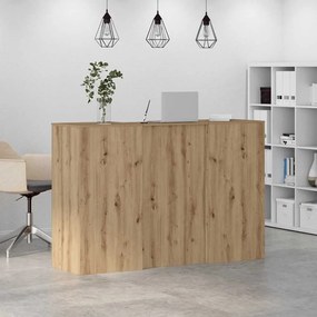 recepciós pult kézműves tölgy 155x50x103,5 cm szerelt fa