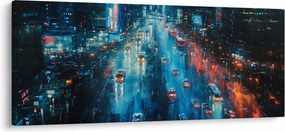 Kép - Nagyváros, olajfestmény (120x50 cm)