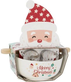 Santa karácsonyi sütő szett – tál, sodrófa, kiszúrók
