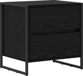 vidaXL Éjjeli asztal fiókkal Fekete tölgy 50 x 39.5 x 50 cm Faanyag