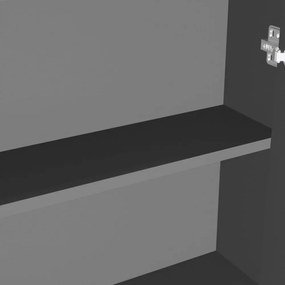 antracitszürke MDF tükrös fürdőszobaszekrény 60 x 15 x 75 cm