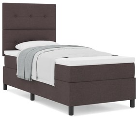 Box Spring ágy matraccal sötétbarna egyszemélyes szövet