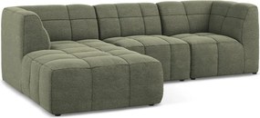 Zöld buklé sarokkanapé (bal oldali-heverő résszel) Aloha – Makamii