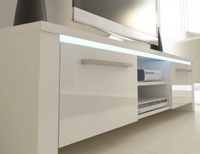 TV asztal/szekrény Helix (fehér + fényes fehér). 780040
