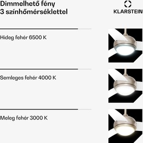 Klarstein El Paso mennyezeti ventilátor világítással | 132 cm | 35 W | Csendes működés | Fa