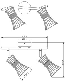 Globo 54814-2 - Spotlámpa PURRA 2xE14/40W/230V