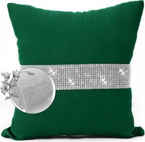 Dekoratív párnahuzat cirkóniákkal 40x40 cm-es méretben, cirkóniás párnahuzatok a glamour stílusú nappaliba