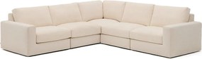 Bézs zsenília sarokkanapé (variálható sarok-L alakú) Alea – Kave Home