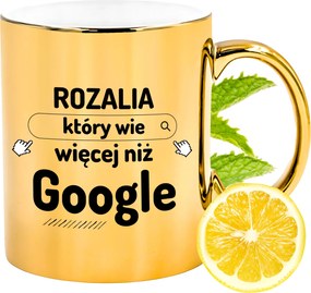 Prémium Arany Csillogó Bögre Rozáliának Ajándék Nyomtatott Fotóval