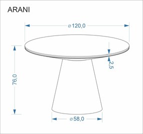 Arani kerek étkezőasztal bézs/dió 120 cm