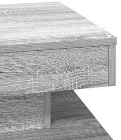szürke sonoma dohányzóasztal 360 fokban forgatható 50x50x34,5cm
