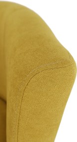 Klub fotel puffal, mustár, ROSE