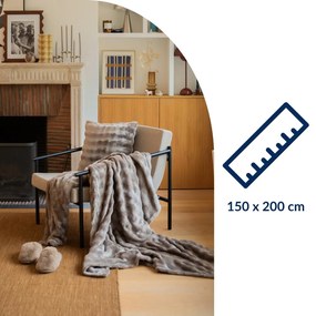 Szürkésbarna mikroplüss takaró 150x200 cm Wave – Tiseco Home Studio