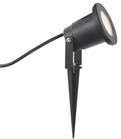 Fekete leszúrható spotlámpa LED-del, állítható, IP65-ös, kábellel és dugóval - Basic