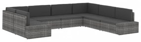 fekete polyrattan sarokkanapé-elem jobb oldali karfával