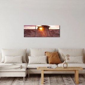 Kép - naplemente a sivatagban (órával) (90x30 cm)