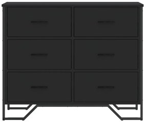 fekete szerelt fa komód 91 x 35,5 x 74,5 cm
