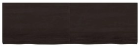 sötétbarna kezelt tömör tölgyfa fali polc 160 x 50 x (2-4) cm