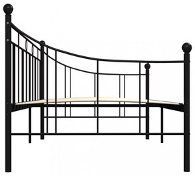 fekete fém kanapéágy-keret 90 x 200 cm