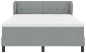 Boxspring Ágy Matrac Kivilágított Szürke 140x200 cm Szövet