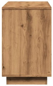 kézműves tölgy színű szerelt fa tálalószekrény 102 x 35 x 55 cm
