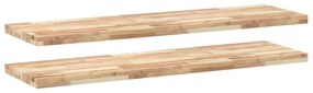 2 db kezeletlen tömör akácfa függőpolc 160 x 40 x 4 cm