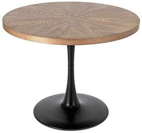 Kerek Étkezőasztal Dió/Fekete Színben. LINO 100 cm