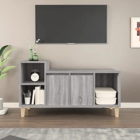 szürke sonoma színű szerelt fa TV-szekrény 100x35x55 cm