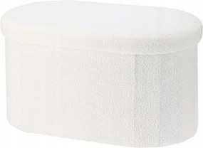 Hosszúkás Puff Tárolórekesszel Mdf 71X39X39 CM Fehér