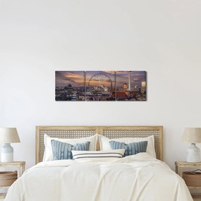 Kép - Naplemente Berlin felett (órával) (90x30 cm)