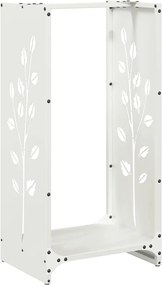 vidaXL fehér hidegen hengerelt acél tűzifatároló 40x30x80 cm