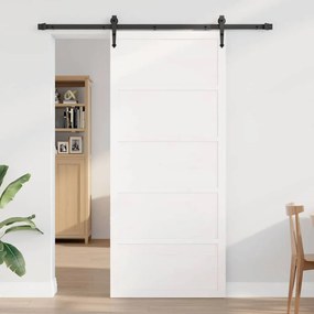 Pajtaajtó Fehér 100 x 208 cm Tömör fenyőfa