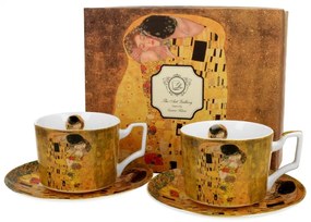Porcelán teáscsésze szett - 270ml - Klimt: A csók