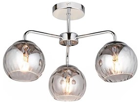 Endon 97971 - Felületre szerelhető csillár DIMPLE 3xE14/25W/230V fényes króm/füstszürke