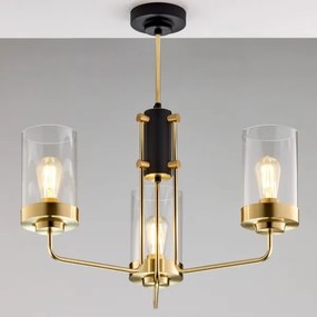 Jupiter 2087 - RAMIREZ rúdra szerelt csillár 3xE27/15W/230V arany/fekete