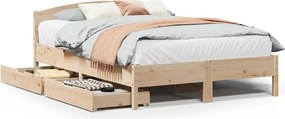 vidaXL tömör fenyőfa ágy matrac nélkül 120 x 190 cm