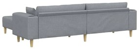 Szövet kanapé párnával 3 pcs Világosszürke 208 cm szövet