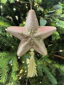 Rózsaszín bársony karácsonyi csillag 20cm