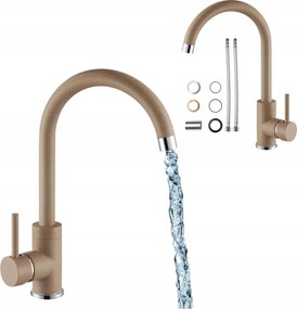 Álló konyhai Csaptelep forgatható Bézs Magas Silvana Mosogató Csaptelep