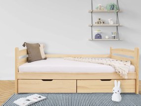 Wilsondo MAURITIUS tömör fa gyerekágy leesésgátlóval 90x200 - natúr borovi